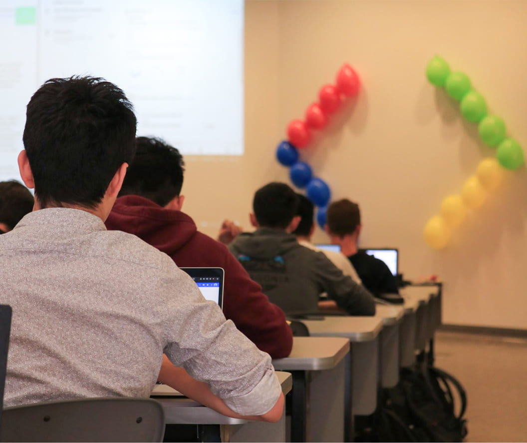 Students attending Google developer session
