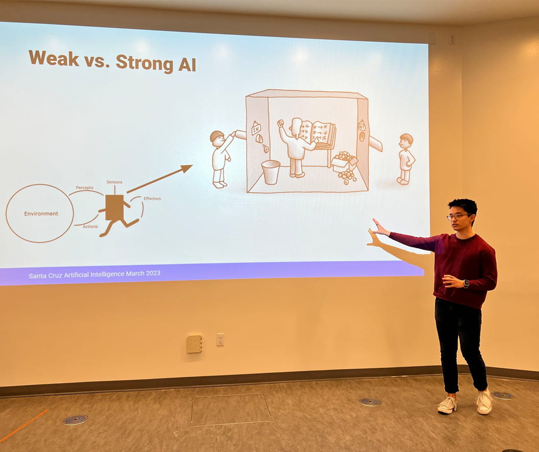 SCAI student presenting on artificial intelligence